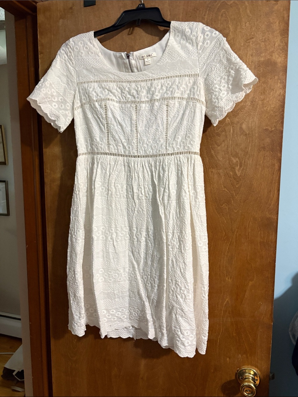 Francesca's Collections White Eyelet Lace Mini Dress